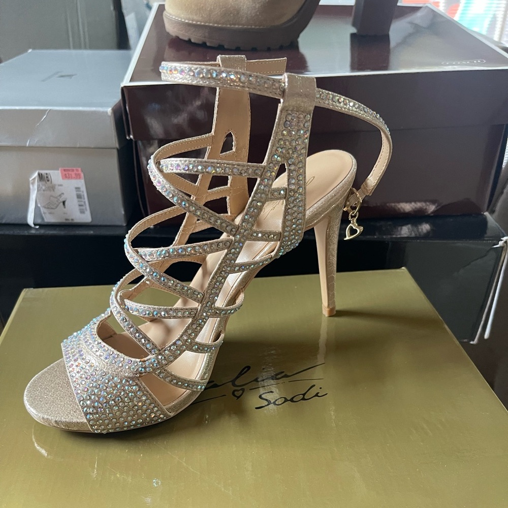 Rhinestone heel sandles